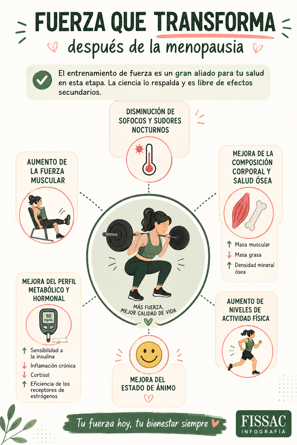 Infografía de salud y ejercicio basada en evidencia