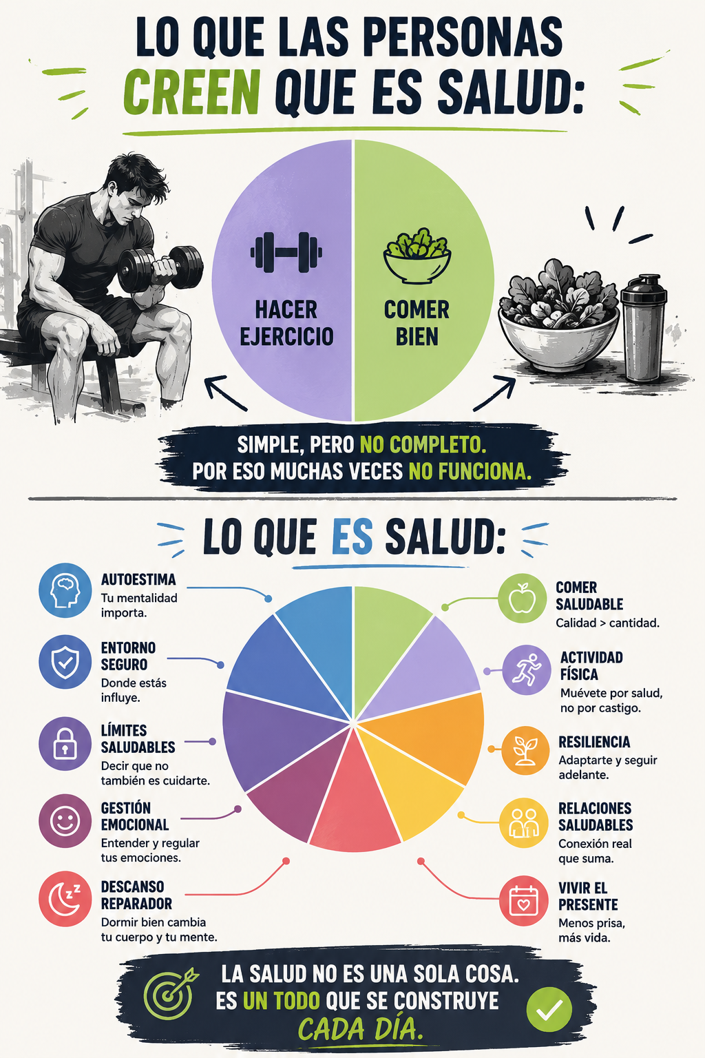 Salud no es solo comida y ejercicio — diapositiva 1 de 1